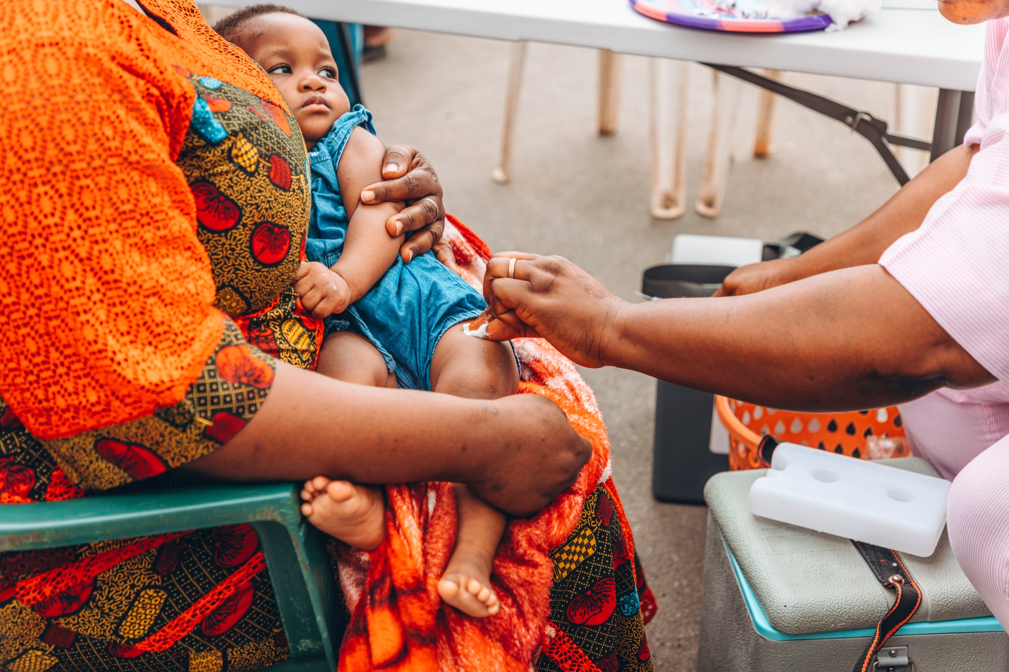 MVIP-Cote-dIvoire-Vaccine One of the first infants vaccinated with the R21 malaria vaccine