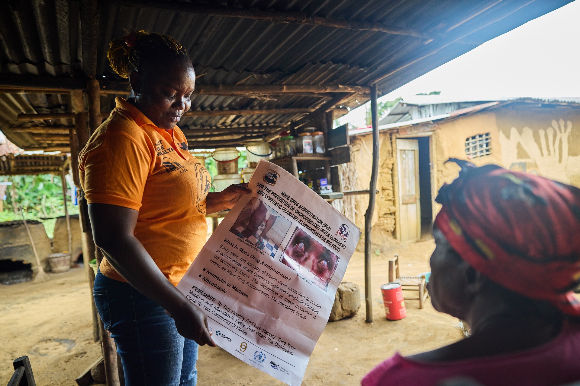 Activities on skin-related NTDs in sub-Saharan Africa A district health worker giving advocacy on skin-related NTDs in sub-Saharan Africa