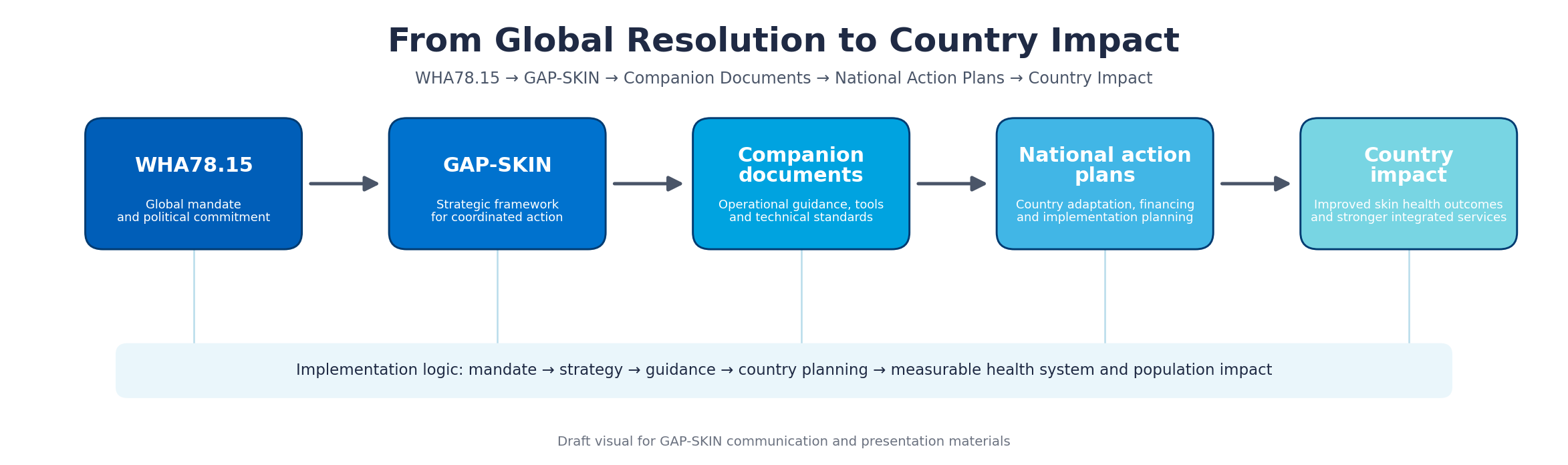 GAP-Skin policy to impact pathway - illustration