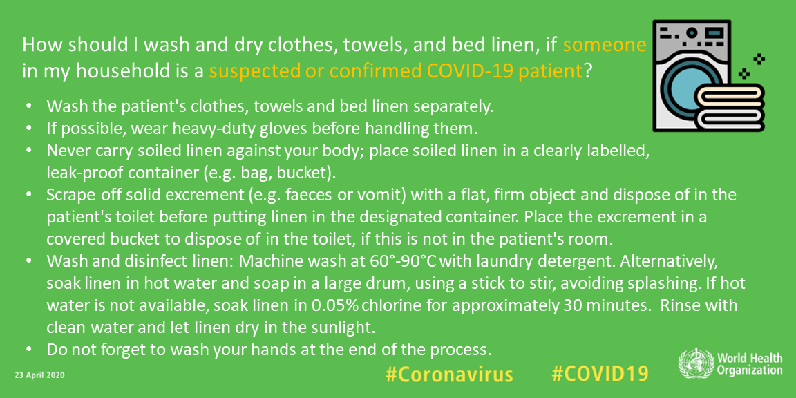 washing clothes with patients