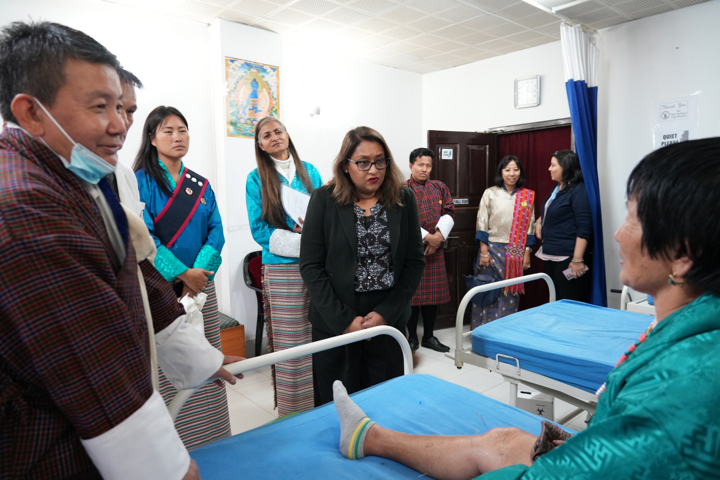 Regional Director WHO South-East Asia at Bhutan primary health care centre Regional Director WHO South-East Asia with country office Bhutan colleagues at a primary health care centre.