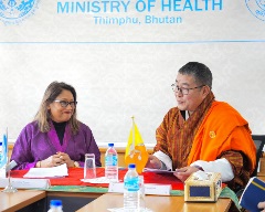 Regional Director Ms Wazed  joined Health Minister Lyonpo Tandin Wangchuk to virtually inaugurate CT Scan Services at Jigme Dorji Wangchuck Military Hospital in Dewathang. This WHO supported initiative aims at bringing advanced healthcare closer to people